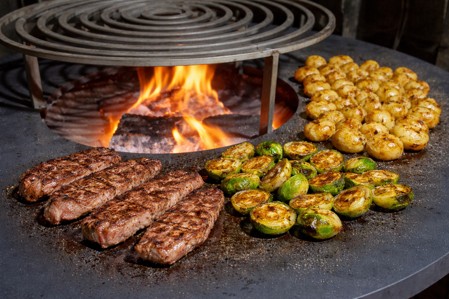 DF Grill ibérico secreto met spruitjes en mosterd
