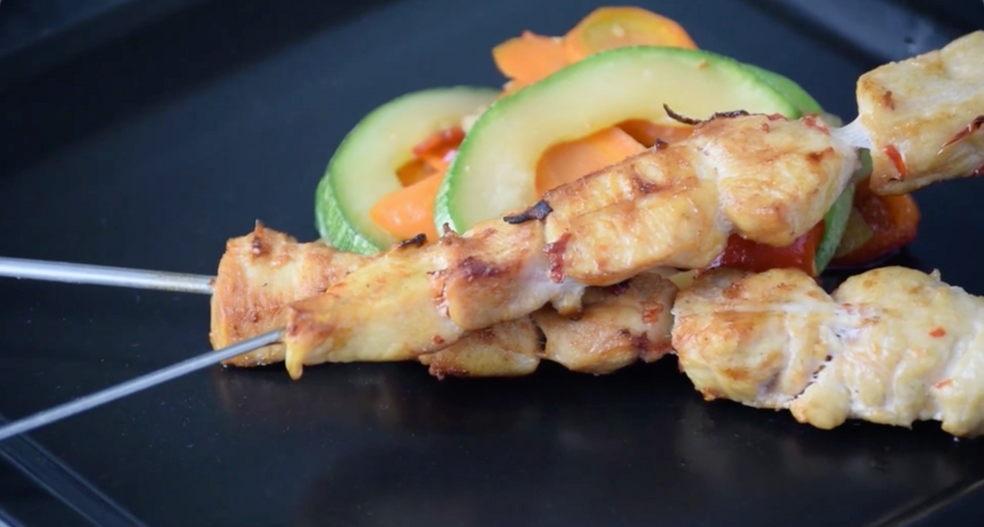 Portugese Kip Piri Piri Spiesen met gegrilde groenten