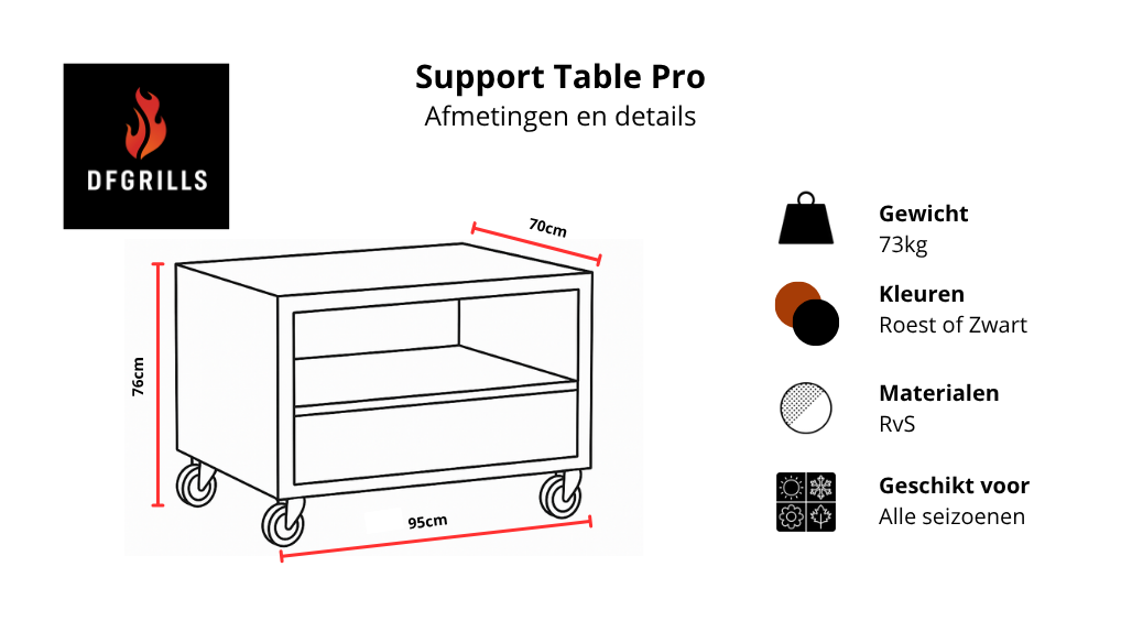 Support Table PRO - Roest Kleur